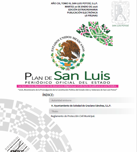 REGLAMENTO DE PROTECION CIVIL MUNICIPAL