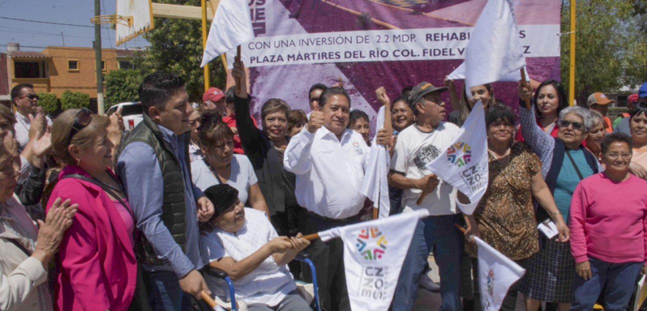 Se dio arranque a la rehabilitación de la Plaza Mártires de Río Blanco, en la Colonia Fidel Velázquez.