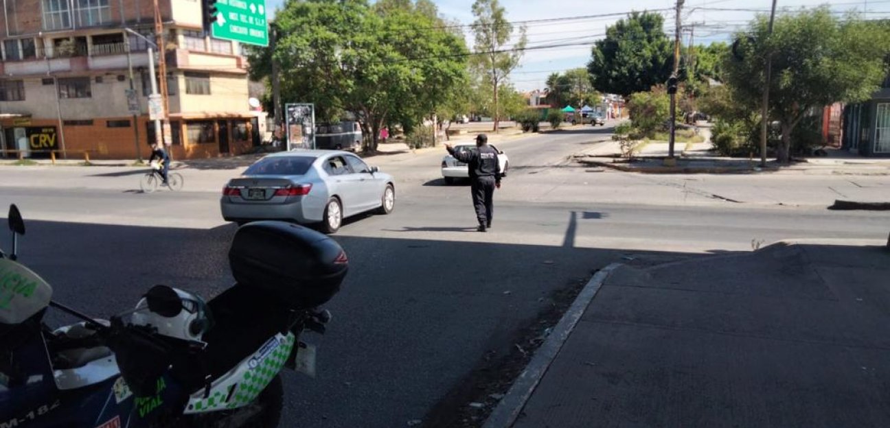 Tránsito de Soledad implementa operativo en la lateral de la carretera a Rioverde