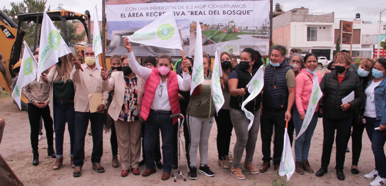 Alcaldesa da el arranque a construcción de área recreativa en Real del Bosque