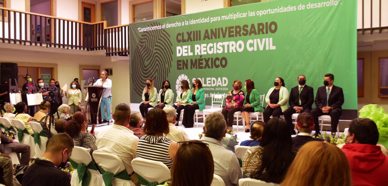 Celebra Soledad de Graciano Sánchez aniversario CLXIII del Registro Civil en México 