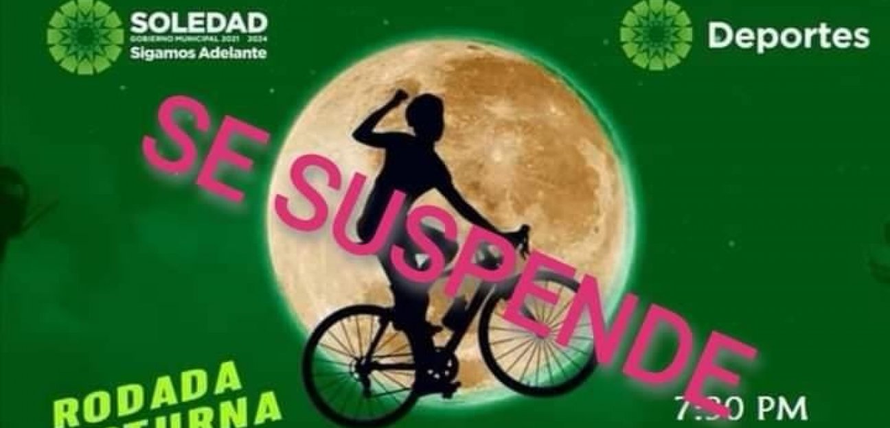 La dirección de Deporte Municipal suspende la Rodada Ciclista a realizarse este 16 de agosto