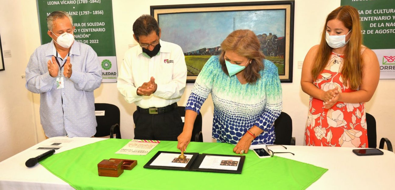 Alcaldesa soledense encabeza cancelación de estampilla postal Heroínas de la Independencia