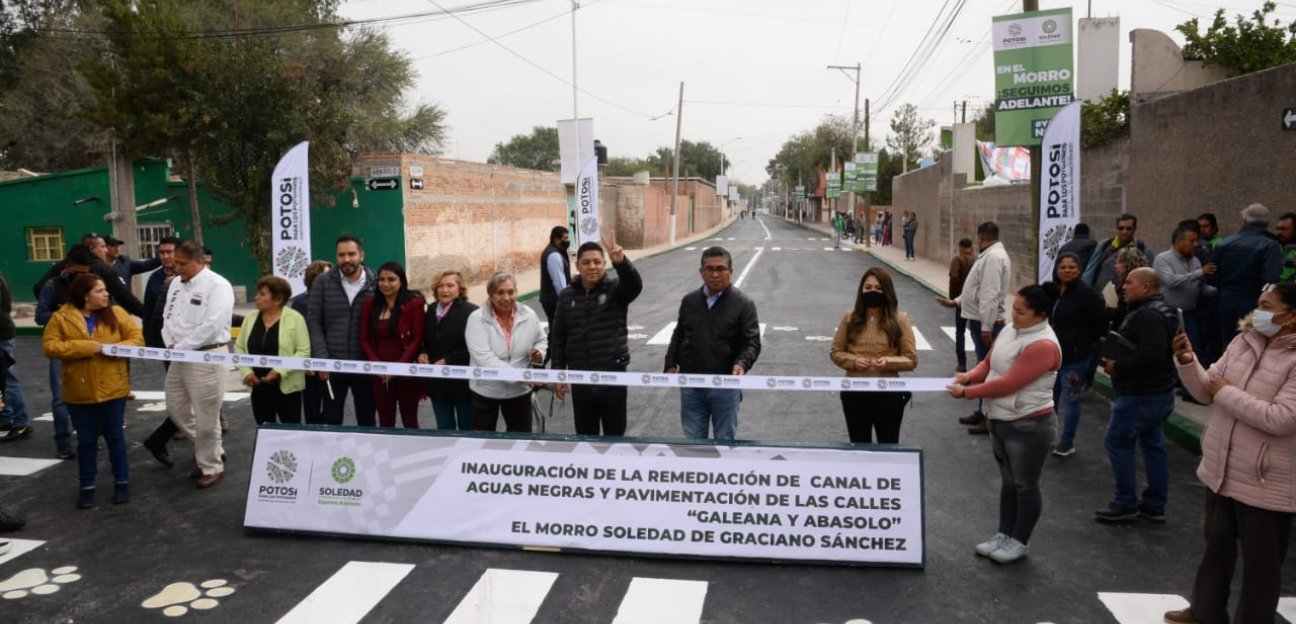 Alcaldesa inaugura remediación de canal de aguas negras y pavimentación de las calles Galeana y Abasolo