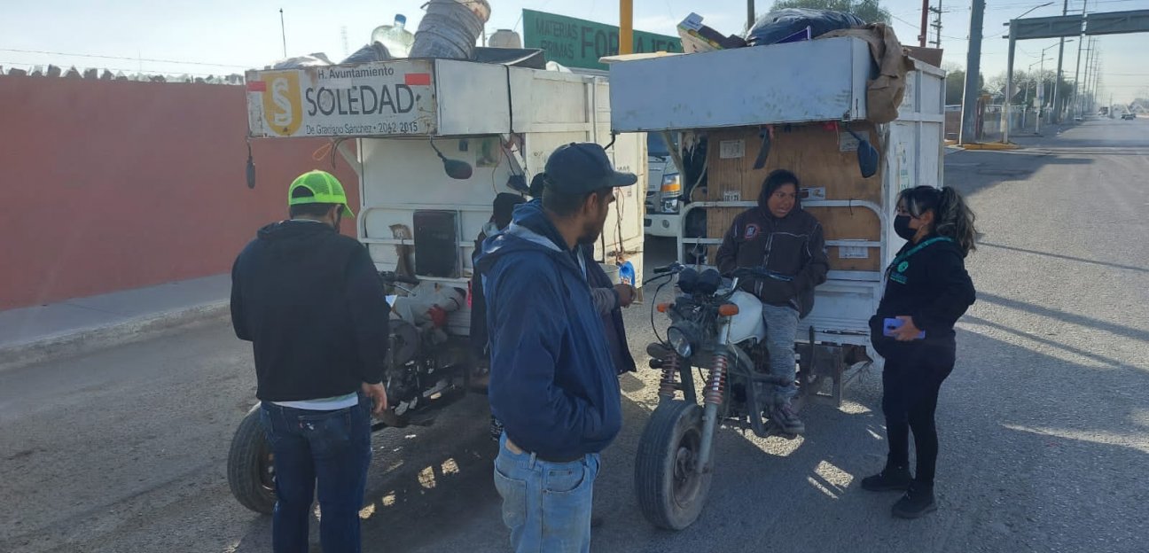 Dirección de Ecología de Soledad, reportó buenos resultados en operativo para inspeccionar a camionetas y motos recolectoras de basura