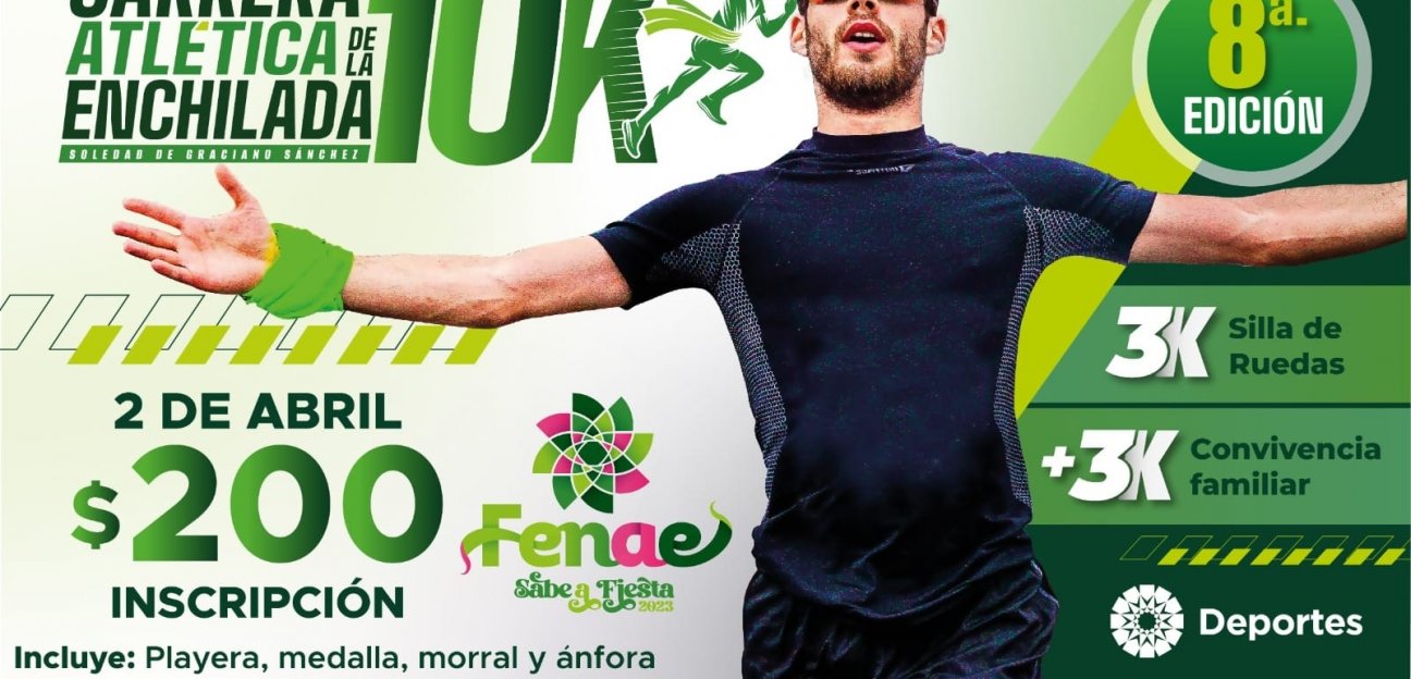 Última Semana de registro para la Carrera Atlética de la Enchilada