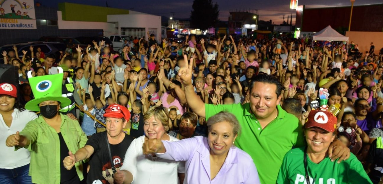 La presidenta de Soledad de Graciano Sánchez, visitó cuatro colonias del oriente del municipio para celebrar el Día del Niño y La Niña