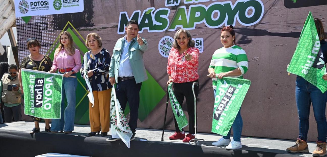 Estado y Ayuntamiento de Soledad arranca histórica pavimentación de calles en colonia Rancho Blanco