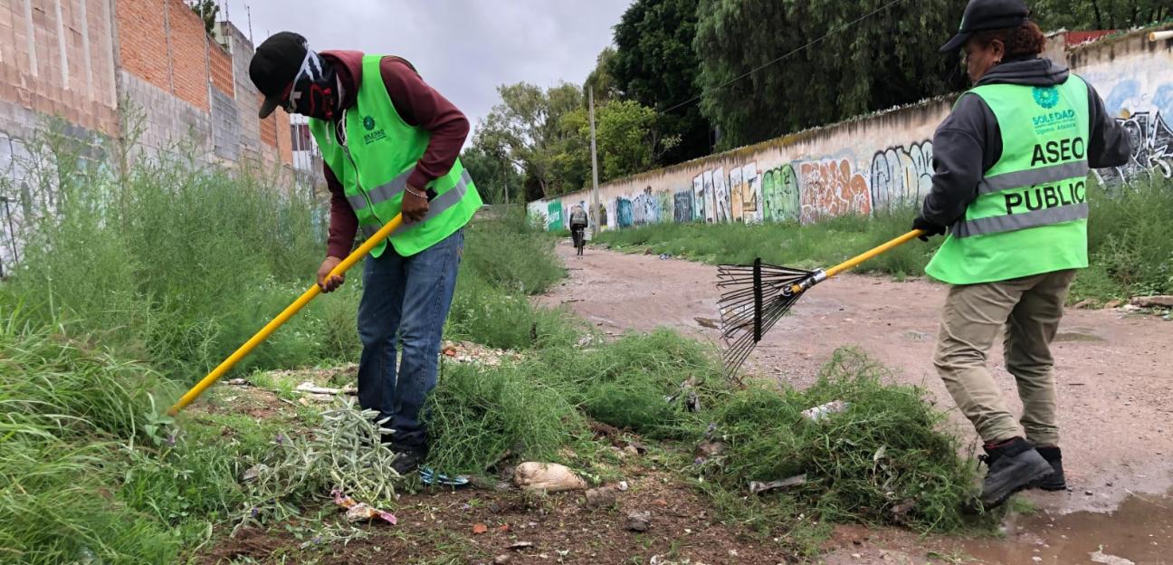 Intensiva campaña de limpieza urbana en Soledad de Graciano Sánchez 