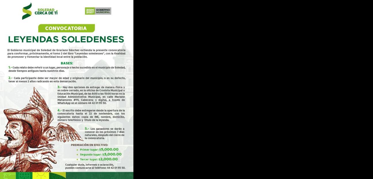 Ayuntamiento invita a preservar la historia de Soledad a través del concurso leyendas soledenses