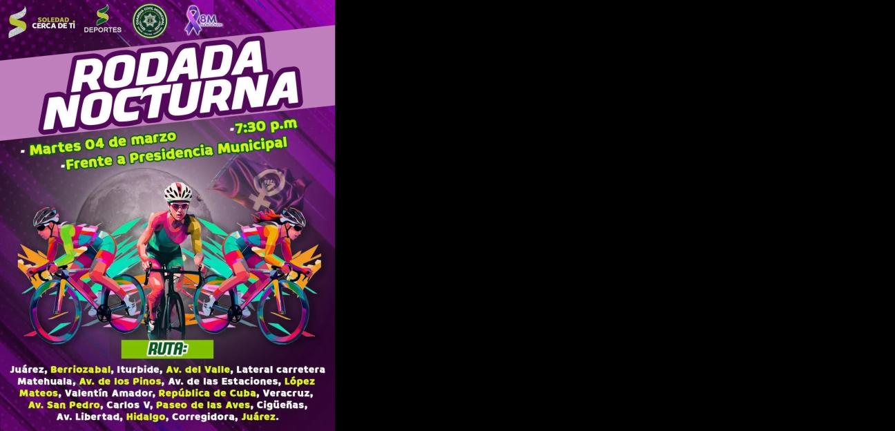 Municipio de Soledad tendrá rodada nocturna por el Día Internacional de la Mujer