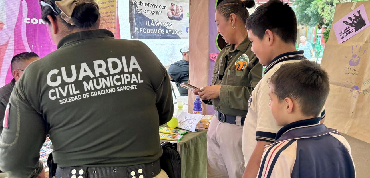 Feria de Seguridad llega a la colonia Benito Juárez en Soledad, fortaleciendo la cercanía con la población